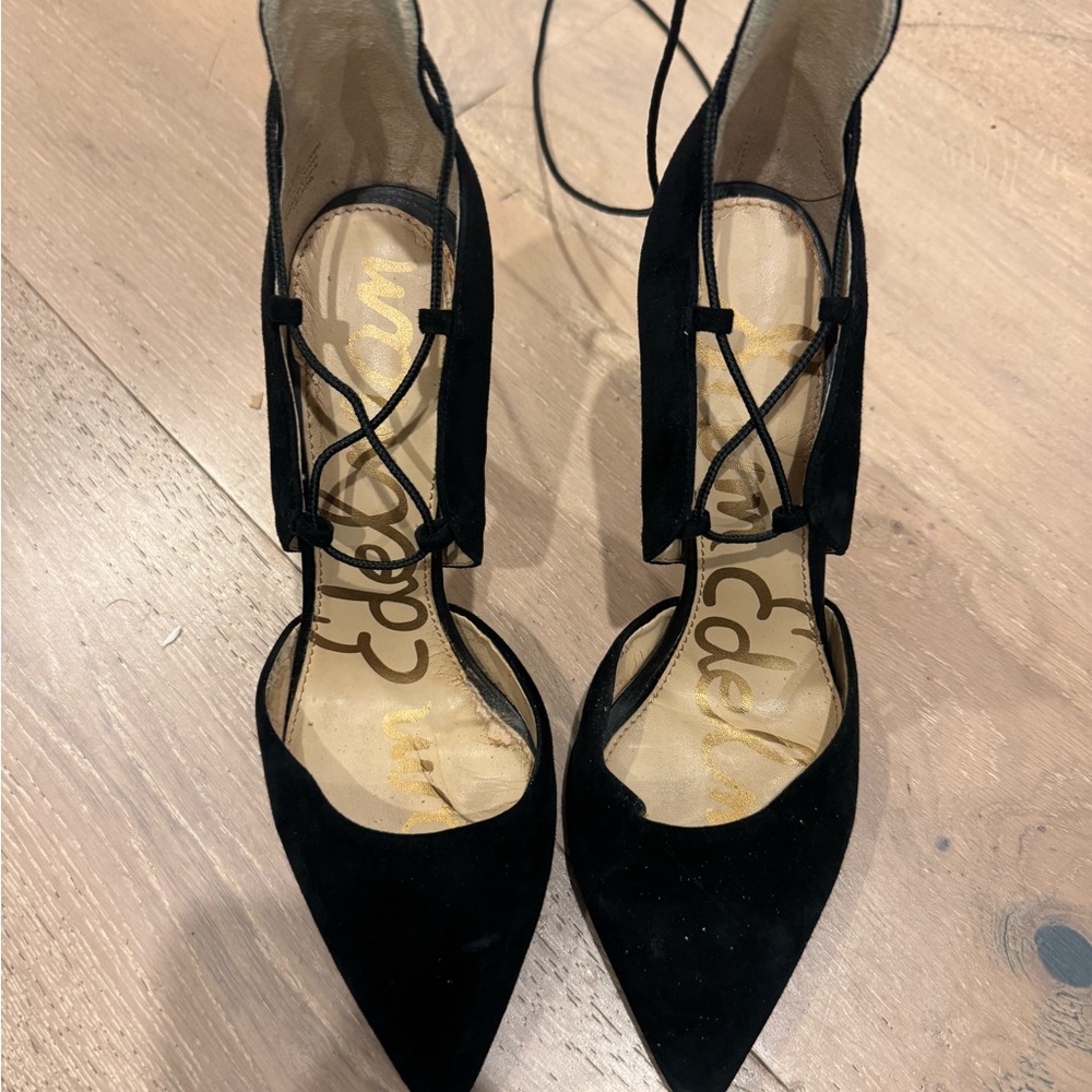 Sam Edelman Black Tie Formal Suede Heels